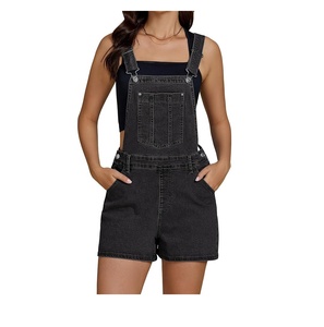 Salopette Décontractée d'Été en Jean pour Femme Coupe Ample Bretelles Réglables Taille Haute Extensible Poches à Boutons - Product Image 2