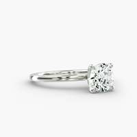 Bague de fiançailles en diamant rond brillant en argent, style classique pour femmes