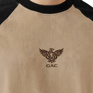 <b>Mens</b> Solid Embroidered <b>Raglan</b> <b>T</b>-<b>Shirt</b> Short Sleeve Crew Neck Casual Streetwear Custom Logo 100% Cotton 220 Grams Eco-Friendly - Product Image 4