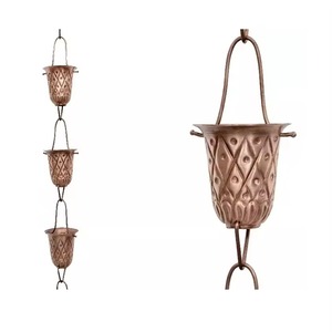 Cadena de lluvia de metal cobrizo con diseño de paraguas, tendencia en la industria, adecuada para villas, casas de campo y residencias de lujo. - Product Image 5