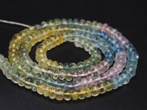 Perles Rondelles Lisses en Pierre Naturelle Aigue-marine Multicolore, Fil de 16 Pouces, 4-5 MM environ, Certifiées par un Certificat Tierce Partie, pour la Fabrication de Bijoux - Product Image 5