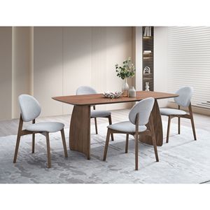 Adasa 5PC noce e grigio chiaro finitura sala da pranzo Set elegante ed elegante collezione per la tua casa - Product Image 1