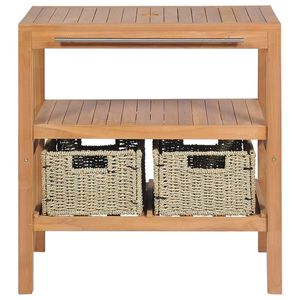 29.1 in Teak tinta unita \ "X 17.7 \" X 29.5 \ "mobile da bagno con 2 cestini - Product Image 3