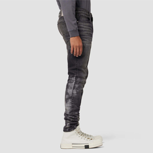 Jeans noirs skinny déchirés pour hommes, denim élégant et déchiré, coupe slim, parfaits pour les tenues décontractées et streetwear. - Product Image 4
