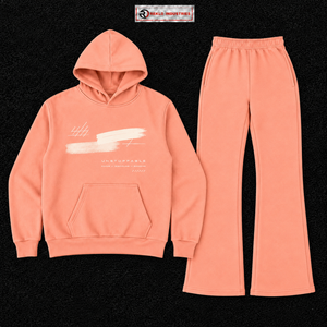 ชุดเซ็ตฮู้ดดี้พรีเมียมสำหรับผู้ชาย สีพีช พิมพ์ลายเสื้อพูลโอเวอร์ กางเกงจ็อกเกอร์ สตรีทแวร์ลำลอง ชุดกีฬา ขายส่ง - Product Image 5