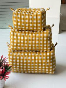 Wholesale Customized Bohemian Floral Cotton Quilted Toiletry Bag <b>Cosmetic</b> Bag Logo for Skin Care Product <b>Storage</b> for Women&Girls - Product Image 4