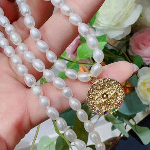 Collier de perles d'eau douce baroques 9-11 mm, bijoux de mode simples, style disparaissant par Ni Ni's - Product Image 3