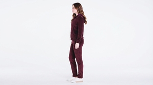 Ensemble de survêtement décontracté deux pièces pour femme, sweat à capuche zippé en velours et pantalon - Product Image 3