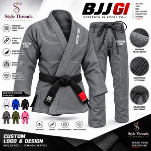 Kimono de BJJ bleu royal 100% coton, coupe classique, durable, unisexe, vêtements d'arts martiaux pour adultes, logo personnalisé, broderie machine, kimono de BJJ - Product Image 3