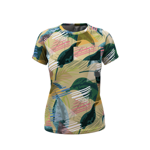 เสื้อยืดออกกำลังกายผู้หญิงไซส์ใหญ่ ทรงเข้ารูป แขนสั้น ระบายอากาศได้ดี เป็นมิตรกับสิ่งแวดล้อม มีโลโก้ เหมาะสำหรับเล่นโยคะและออกกำลังกาย สวมใส่สบาย - Product Image 1