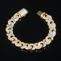 AMBER JEWELS Bracelet de luxe en or massif 14 carats certifié IGI, maillons durables, cadeau moderne, unisexe, pour soirée, déclaration de mode