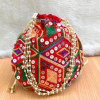 Sac à main en tissu imprimé fait main personnalisé indien pour femme, pour mariage, fête, Hldi, Mehendi, sacs de faveur