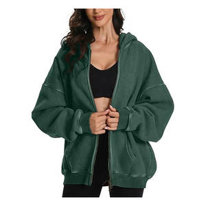 Sudadera con Capucha Unisex de Invierno, Estilo Vintage, Lavado Ácido, Cierre de Cremallera, 100% Algodón, Corte Regular, Gruesa, para Mujer, Superventas - Product Image 6