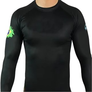Custom Logo High Quality Wholesale UPF50 Breathable Plain Jiu Jitsu <b>Compression</b> <b>Shirts</b> Printed Long Sleeve MMA <b>Men</b> BJJ Rashguard - Product Image 5