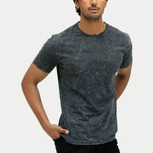 T-shirts pour hommes les plus vendus, effet délavé, logo personnalisé imprimé, polyester/coton de haute qualité, coupe classique, respirant - Product Image 3