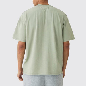 Heavyweight Worsted 210GSM Eco-Friendly Quick Dry Custom Printed Logo Loose Fit Drop Shoulder Hip Hop 100% Cotton man tee - Product Image 4