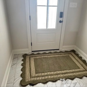 Classic Rectangle Area Rug Solid Color Wool Polyester Flat Weave Non <b>Slip</b> Backing Living Room Floor <b>Mat</b> Thin Thickness - Product Image 3