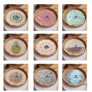 Plateau en rotin nacre en gros mondial, décoration d'intérieur pour les acheteurs en détail ayant besoin d'une production constante, plateau de service en rotin - Product Image 2