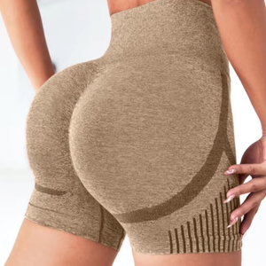 Short de yoga uni pour femme, taille haute, séchage rapide, respirant, maille extensible quadridirectionnelle, idéal pour le cyclisme et l'entraînement en salle de sport - Product Image 1