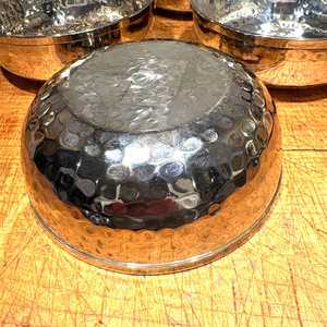 Vintage Nickel Silver Bowls Hammered Metal Fruit Bowl for <b>Floating</b> <b>Candles</b> Flower Dining Table Home Decor Made in India - Product Image 5