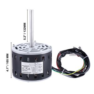 Motore per Ventilatore di Forno 1/3HP, Telaio 48, Lunghezza Albero 5.2'', 5 Fase 370V, Capacità 110/120V 4.4 Ampere, Velocità 1075 RPM, Ricambi per Sistemi 4 Fasi - Product Image 1