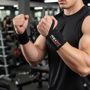 สายรัดข้อมือ Rexfit Sport Premium สำหรับยกน้ำหนัก รองรับข้อมืออย่างดีเยี่ยมสำหรับพาวเวอร์ลิฟติ้ง เบนช์เพรส และการฝึกความแข็งแรง - Product Image 4