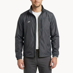Hot Selling Custom <b>Lightweight</b> Utility Grey Nylon Windbreaker Men's <b>Jackets</b> Full Zip Stand Collar Outdoor Casual OEM Outerwear - Product Image 6