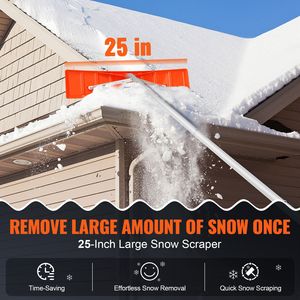 "<b>Snow</b> <b>Sweeper</b> Roof Rake with 21ft Reach 25" Plastic Blade & Aluminum Handle for Safe & Easy <b>Snow</b> Removal" - Product Image 2