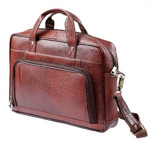 Wriza - Maletín de Cuero 100% Genuino, Clásico, Vintage, de Lujo, para Portátil de 15.6 Pulgadas, Resistente, Elegante, para Negocios, Oficina - Product Image 1