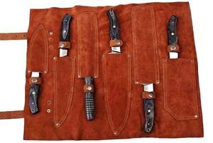 Ensemble de couteaux de cuisine Thewizcrafts en acier damas fait main, cinq pièces, avec manche en bois, design ambidextre, passe au lave-vaisselle - Product Image 5