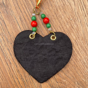 เครื่องประดับต้นคริสต์มาสหนังแท้100% ทำมือแบบตะวันตกที่แขวนรูปหัวใจทำด้วยมือ - Product Image 6