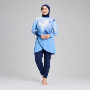 Ensemble Burkini Tendance pour Femme, Couvrant Entièrement le Corps, Maillot de Bain Musulman Séchage Rapide Respirant, Logo Personnalisé, Vente en Gros - Product Image 1