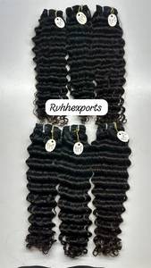 Extensiones de Cabello Virgen Indio RVHHE, Ondulado Profundo, 100% Densidad, Negro Natural, 100g, Empaque Transparente - Product Image 4