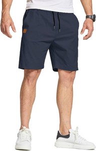 Pantalones Cortos Casuales para Hombre, 100% Algodón, Cintura Elástica con Cordón, Ligeros, Transpirables, de Secado Rápido, Ecológicos, para Gimnasio y Playa - Product Image 3