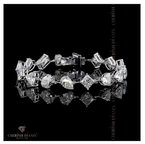 Bracelet tennis élégant en diamants de laboratoire à taille mixte, certification IGI, clarté VVS, or 10/14/18 carats, tendance pour l'exportation en gros - Product Image 1