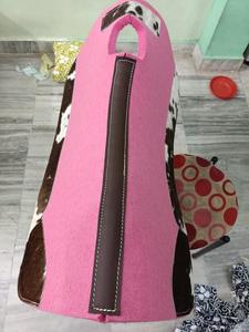 Tapis de selle anglais en cuir de vachette rose, design profilé, doublure polaire, absorption des chocs pour l'équitation - Product Image 3