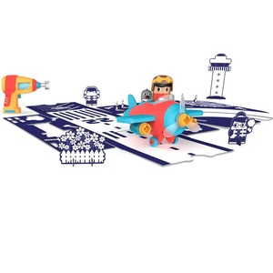 Plastic Materials Wholesale Top New Vietnam Multi Color Design Friendly Packaging Bolt Buddies <b>Plane</b> Educational Toy - Product Image 5