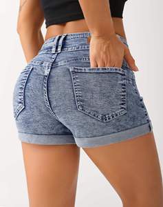 Shorts para mujer, shorts vaqueros vintage personalizados para mujer, corte regular, cintura media, transpirables, pantalones cortos de verano, ropa informal de calle. - Product Image 2