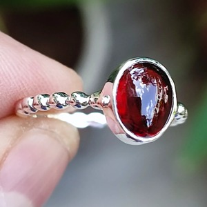 <b>Garnet</b> 925 Sterling <b>Silver</b> Handmade Boho Statement Promise <b>Ring</b> for Women January Birthstone Perfect Gift for Her Birthday - Product Image 3