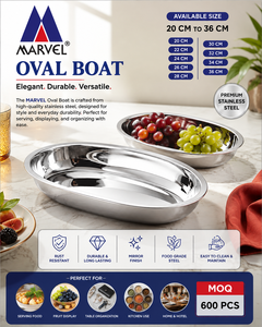 Plat ovale en acier inoxydable, compatible lave-vaisselle, bols de service en métal - Product Image 3