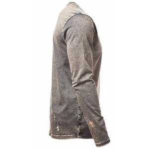 T-shirt Homme Manches Longues Col Rond Effet Délavé Style Mode Masculin - Product Image 3