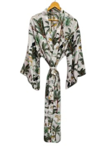 Robe longue kimono en soie Bridel, patchwork, pour couvrir le bikini, vêtement de nuit, kimono en sari indien vintage recyclé fait main - Product Image 5