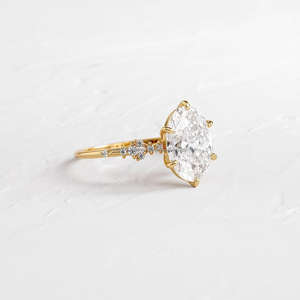 IGI/GIA Lab Grown Cut Diamond <b>Vintage</b> 14k Yellow Wedding/Engagement <b>Ring</b> Unisex Fine White <b>Gold</b> for Anniversary Party-Worthy - Product Image 2