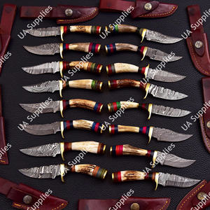 ขายส่ง OEM/ODM มีดทำมือ DIY ด้ามไม้แพคก้า หุ้มทองเหลือง ใบมีดเหล็กดามัสกัส ปลายหยดน้ำ ปรับแต่งได้ ใช้ในชีวิตประจำวัน ตั้งแคมป์ ล่าสัตว์ - Product Image 5
