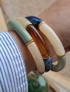 Handmade <b>Resin</b> Bangles for Women Colorful Fashion Bracelets Lightweight Jewelry Accessories - Product Image 5