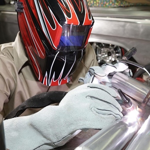 Gants de sécurité haute performance, nouveau design, en cuir de vachette pleine fleur, résistants à l'abrasion et à la chaleur, usage intensif pour la lutte contre les incendies et le soudage - Product Image 2