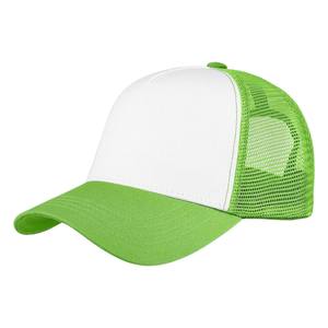 White and Green Mesh Trucker <b>Hat</b> 6-Panel Adjustable Snapback Casual Cap Breathable Unisex Adult <b>Summer</b> Style - Product Image 1