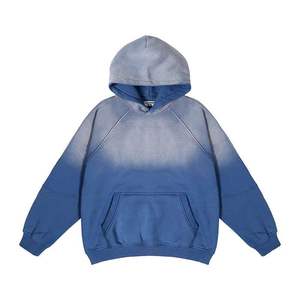 Sweat-shirt à capuche pour homme, coupe ample, 100% coton, effet délavé soleil, streetwear hiver haute qualité, logo personnalisé imprimé à l'écran. - Product Image 2