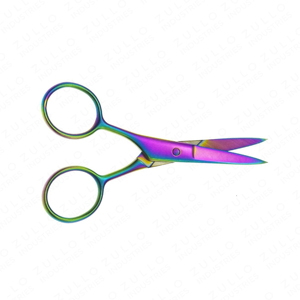 Ciseaux de manucure en acier inoxydable arc-en-ciel, lame droite, manche rond, pointe affûtée, coupe-ongles durable, 8,8 cm, coupe-ongles de précision - Product Image 6