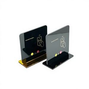 Expositor de Acrílico para Menú de Mesa con NFC para Reseñas de Google, Plegable, 6 mm - Product Image 1